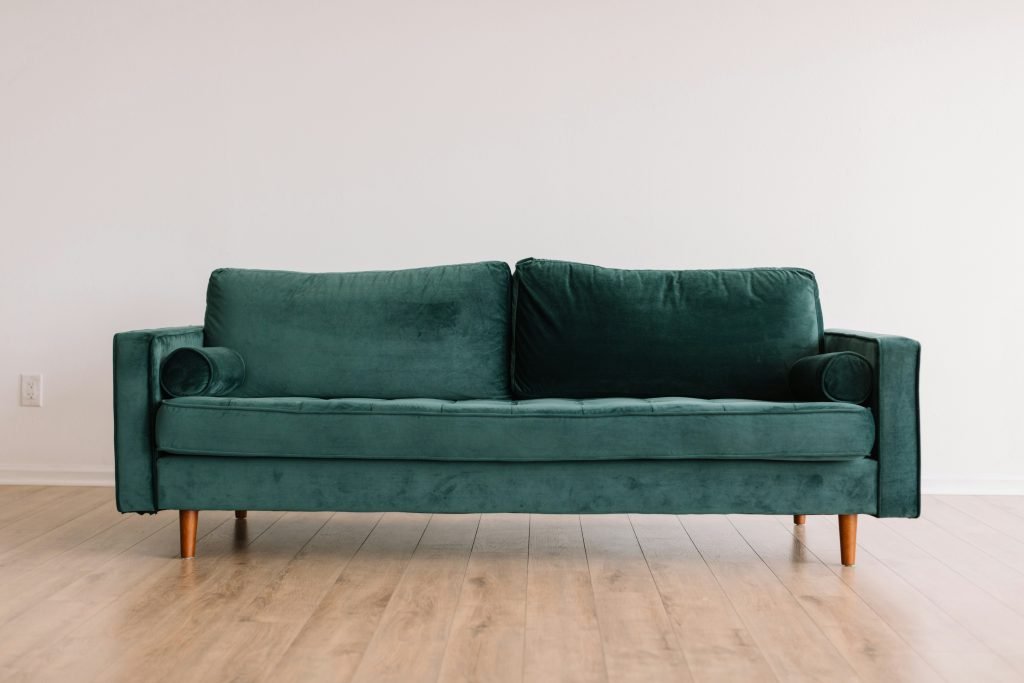 green color of sofa